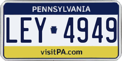 PA license plate LEY4949