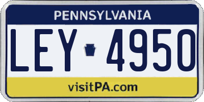 PA license plate LEY4950