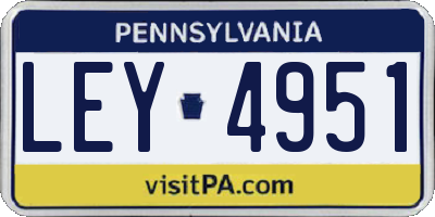 PA license plate LEY4951
