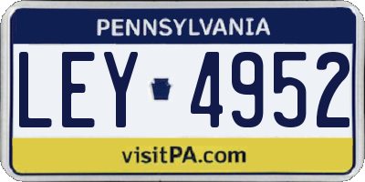 PA license plate LEY4952