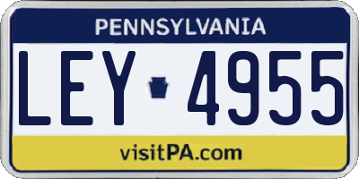 PA license plate LEY4955