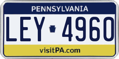 PA license plate LEY4960