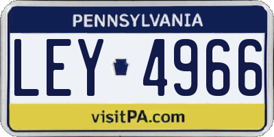 PA license plate LEY4966