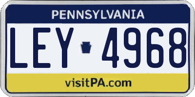 PA license plate LEY4968