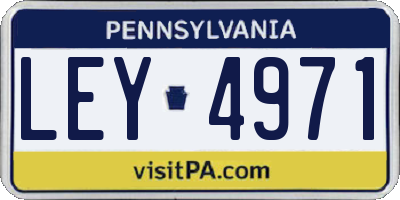 PA license plate LEY4971