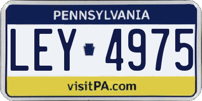 PA license plate LEY4975