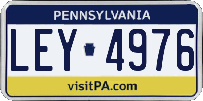 PA license plate LEY4976