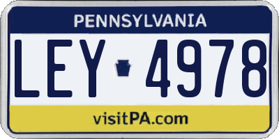 PA license plate LEY4978