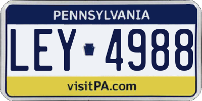 PA license plate LEY4988