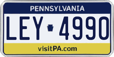 PA license plate LEY4990