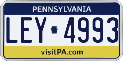 PA license plate LEY4993