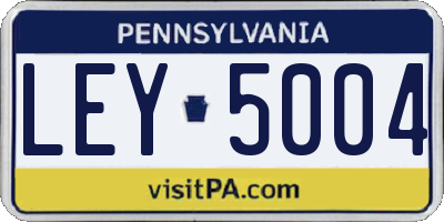 PA license plate LEY5004