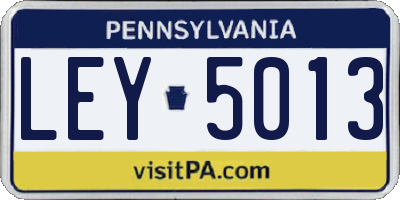 PA license plate LEY5013