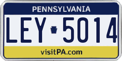 PA license plate LEY5014