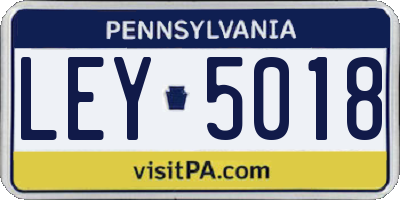 PA license plate LEY5018