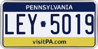 PA license plate LEY5019