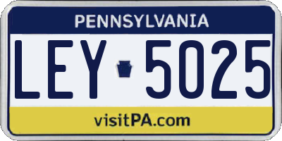 PA license plate LEY5025