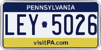 PA license plate LEY5026