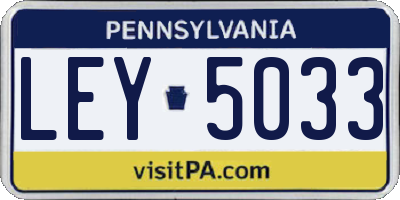 PA license plate LEY5033