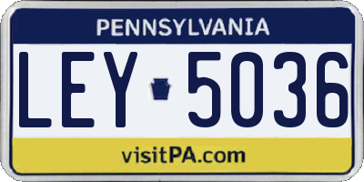 PA license plate LEY5036