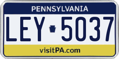 PA license plate LEY5037