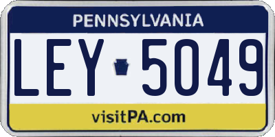 PA license plate LEY5049