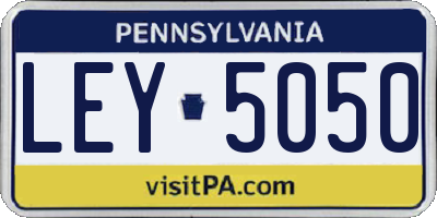 PA license plate LEY5050
