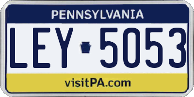 PA license plate LEY5053