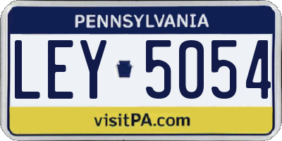PA license plate LEY5054