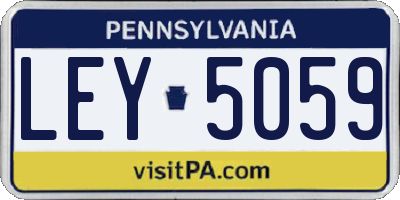 PA license plate LEY5059