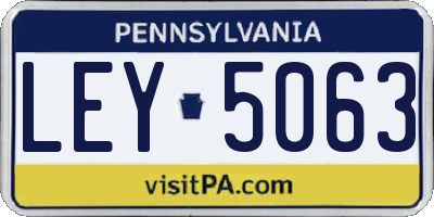 PA license plate LEY5063