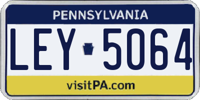 PA license plate LEY5064