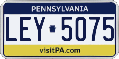 PA license plate LEY5075
