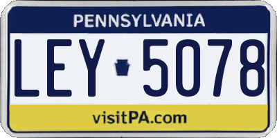 PA license plate LEY5078
