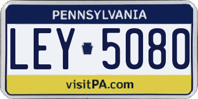 PA license plate LEY5080