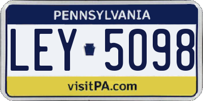 PA license plate LEY5098