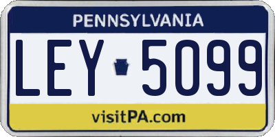PA license plate LEY5099