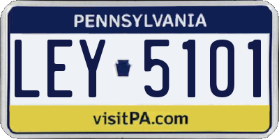 PA license plate LEY5101