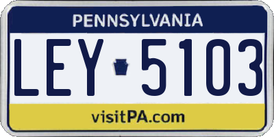 PA license plate LEY5103
