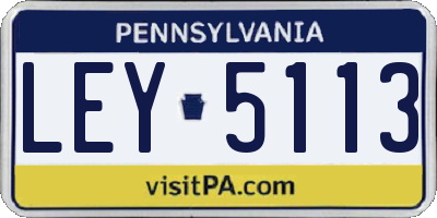 PA license plate LEY5113