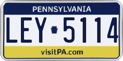 PA license plate LEY5114