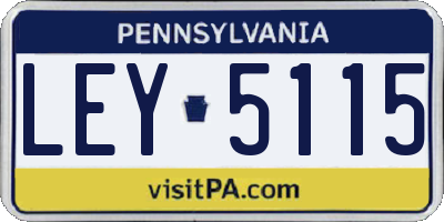 PA license plate LEY5115