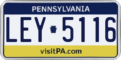 PA license plate LEY5116