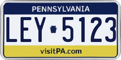 PA license plate LEY5123