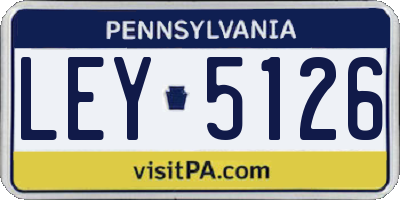 PA license plate LEY5126