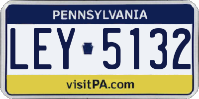 PA license plate LEY5132