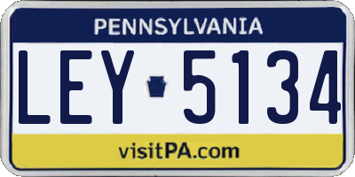 PA license plate LEY5134