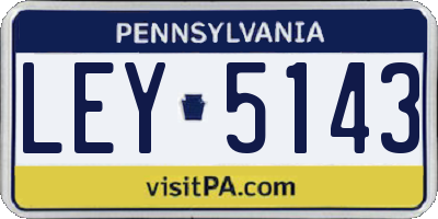 PA license plate LEY5143