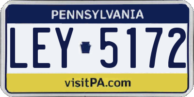 PA license plate LEY5172