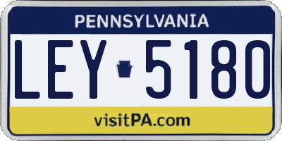 PA license plate LEY5180